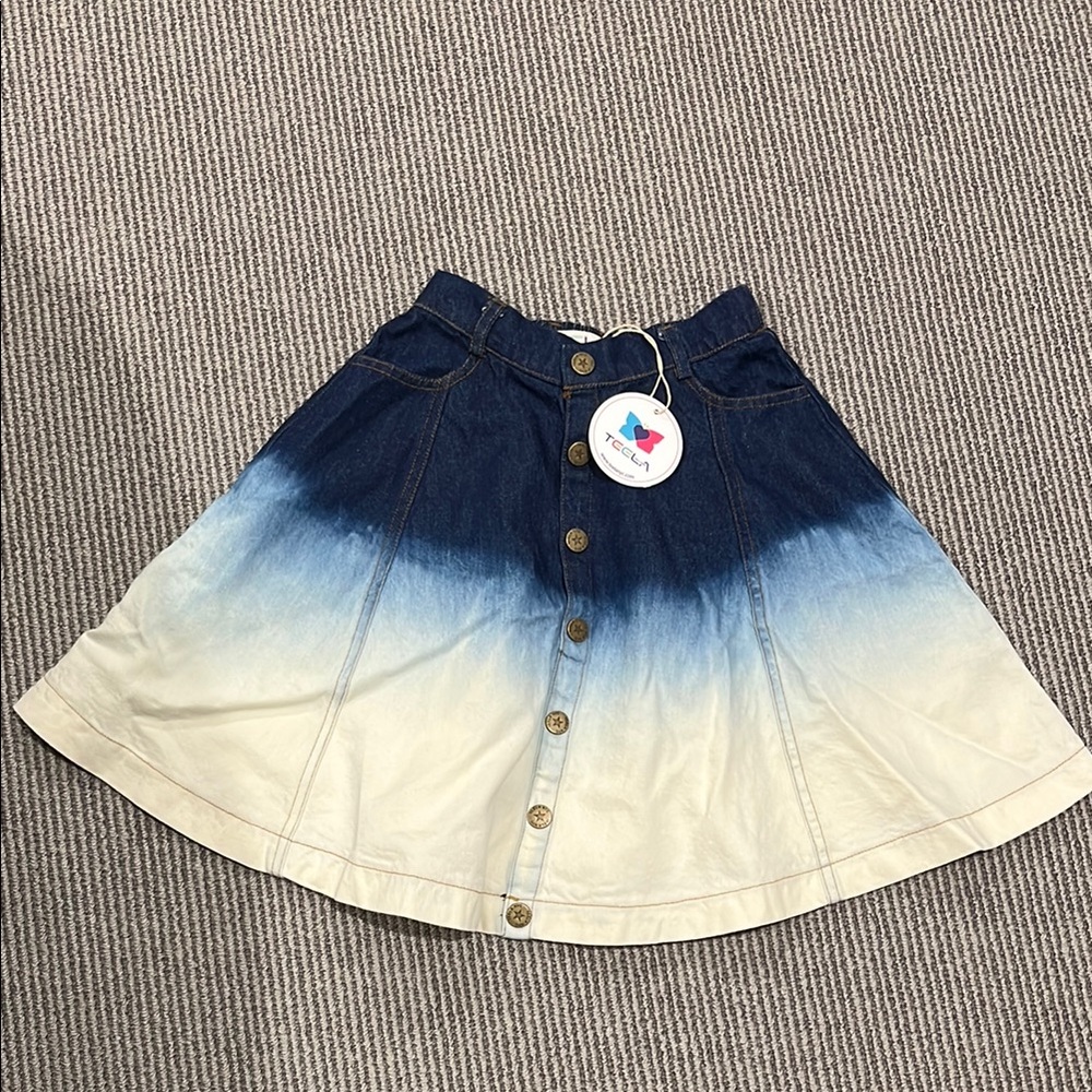 NWT Teela denim and Cream A-Line Skirt